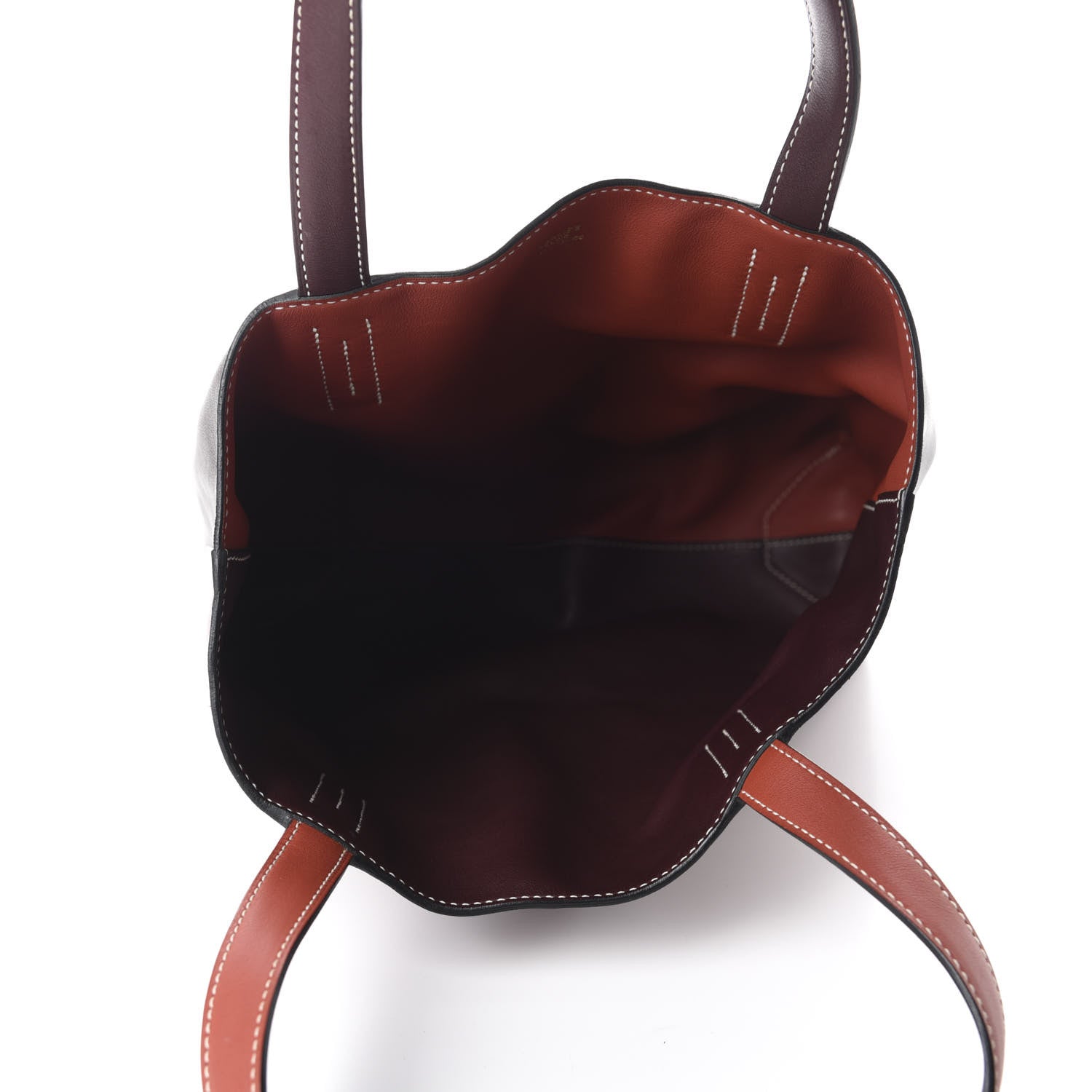 Hermes Veau Sikkim Swift Double Sens 30 Reversible Tote Ebene Rouge H Brique Prune 13 of 21