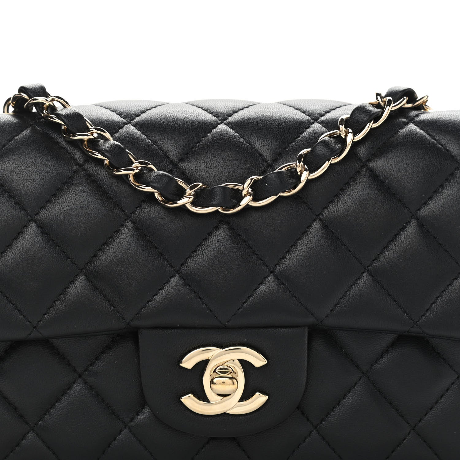 Chanel Lambskin Quilted Mini Rectangular Flap Black 7 of 10