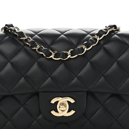 Chanel Lambskin Quilted Mini Rectangular Flap Black 7 of 10