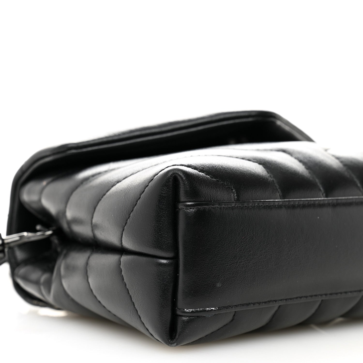 Saint Laurent Calfskin Y Quilted Monogram Monochrome Toy Loulou Crossbody Bag Black 9 of 11