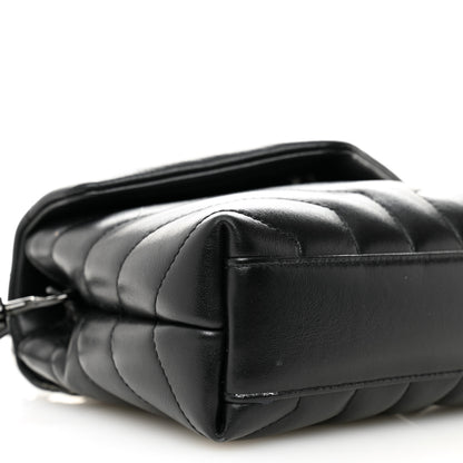 Saint Laurent Calfskin Y Quilted Monogram Monochrome Toy Loulou Crossbody Bag Black 9 of 11