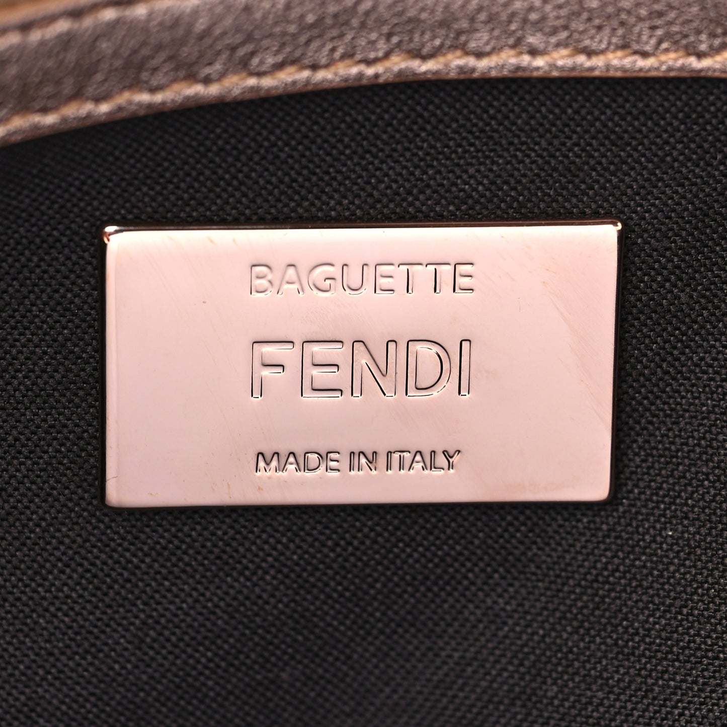 Vitello Laminato FF 1974 Embossed Baguette Rame
