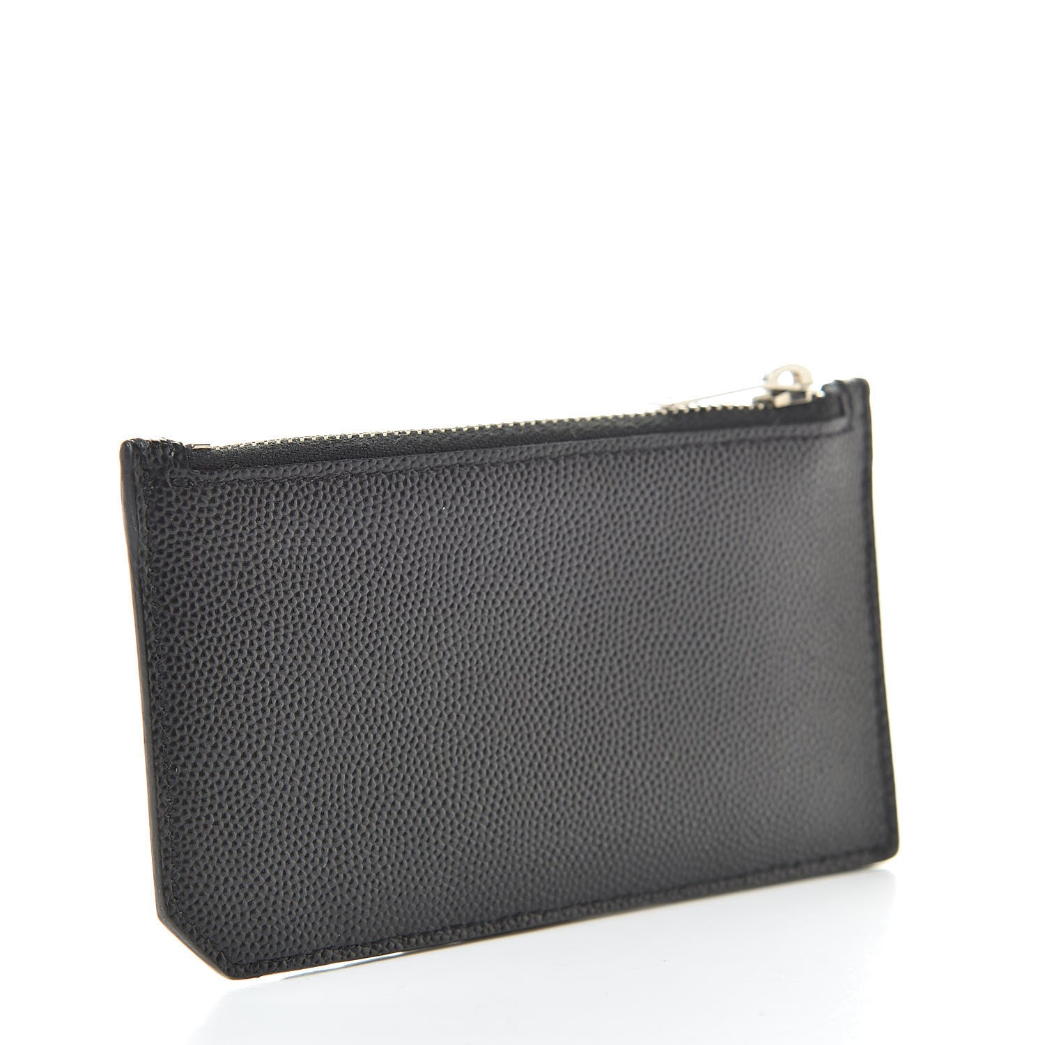 Saint Laurent Grained Calfskin 5 Fragments Zip Pouch Card Holder Black 3 of 8