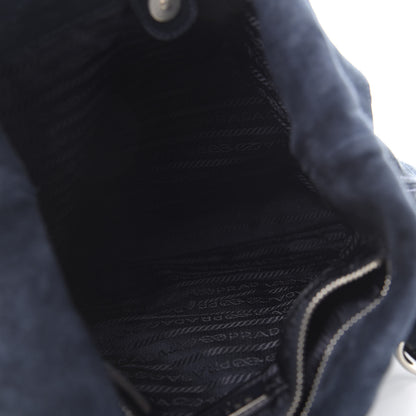 Prada Suede Scamosciato Hobo Blue 5 of 10
