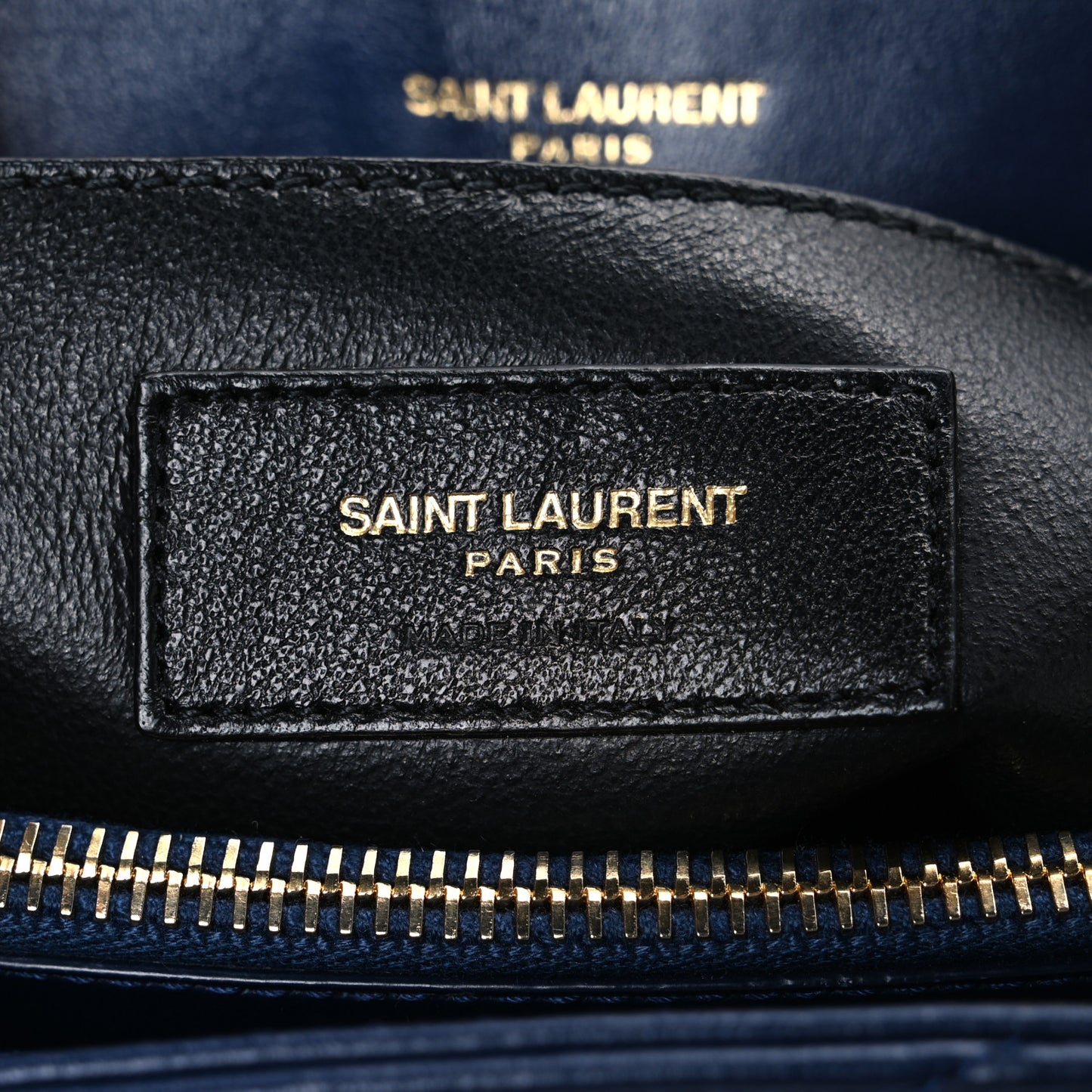 Calfskin Y Quilted Monogram Small Loulou Chain Satchel Navy