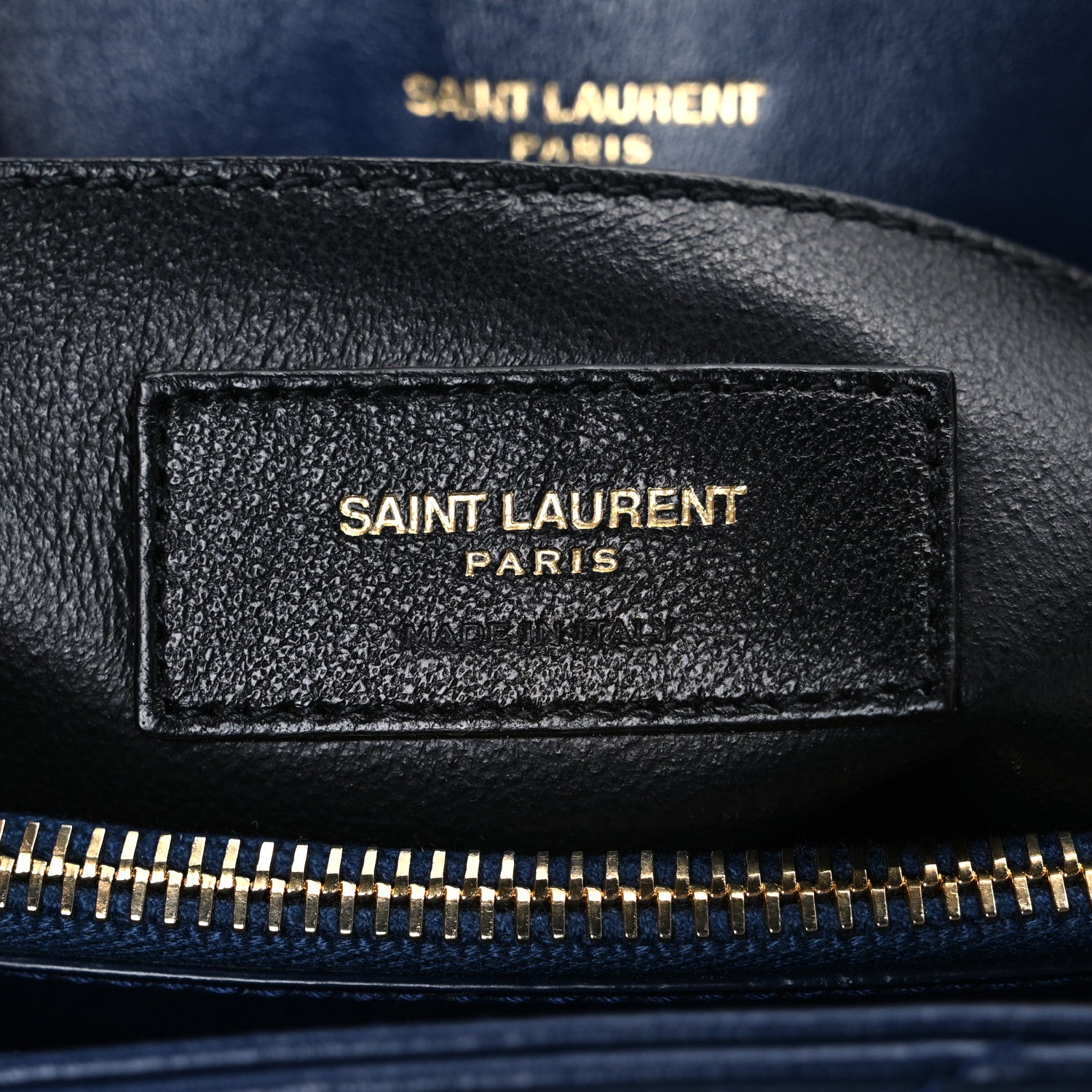 Saint Laurent Calfskin Y Quilted Monogram Small Loulou Chain Satchel Navy 6 of 10