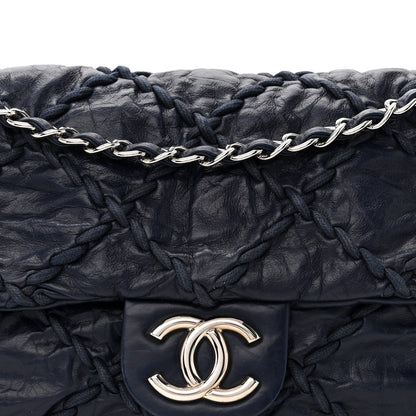 Chanel Calfskin Ultra Stitch Oversize Flap Navy 8 of 10