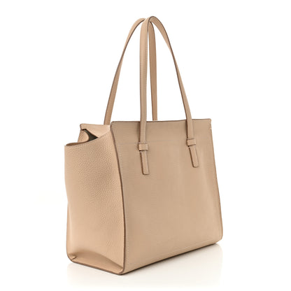 Salvatore Ferragamo Hammered Calfskin Double Handle Medium Amy Tote New Bisque 3 of 12