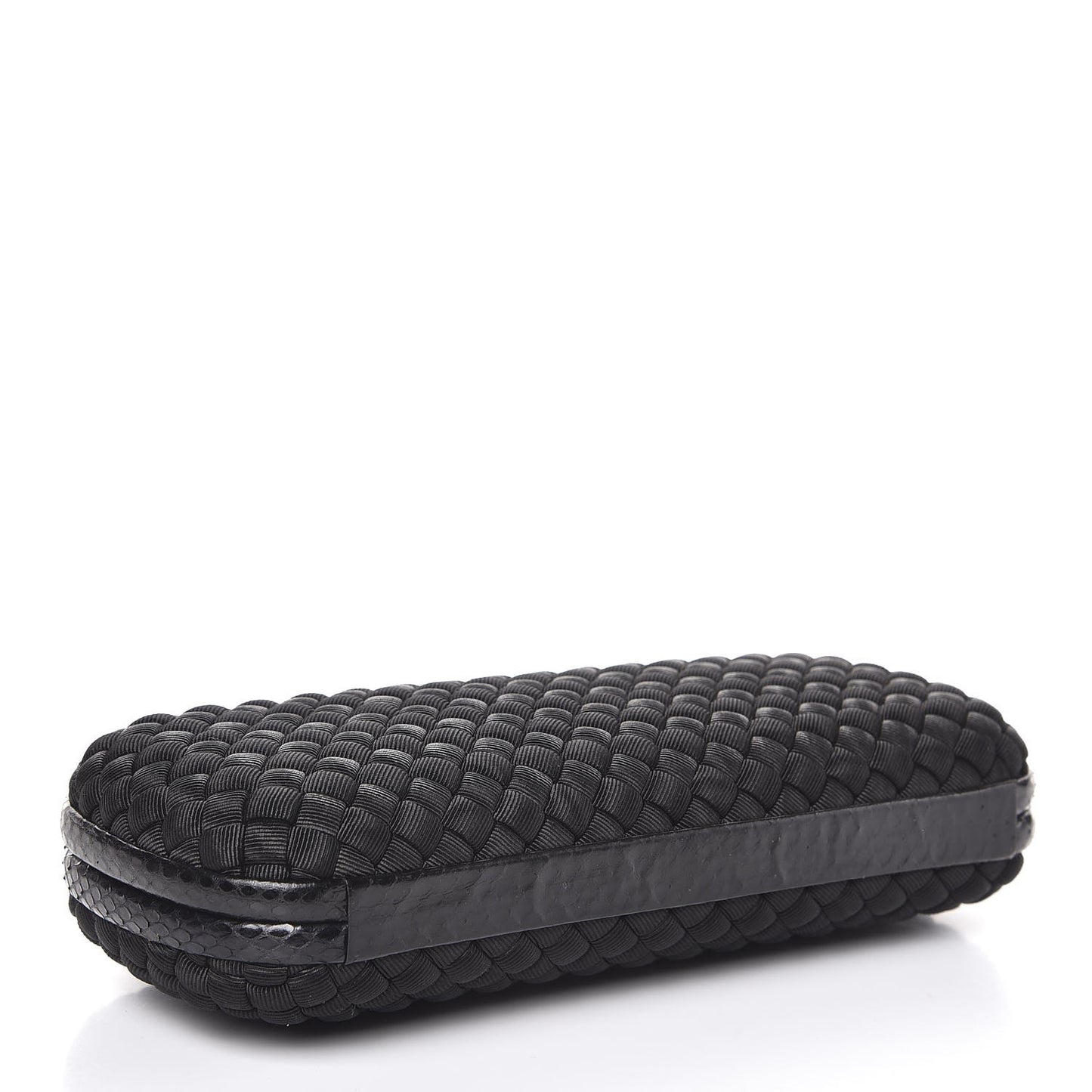 Satin Ayers Intreccio Impero Stretch Knot Clutch Black