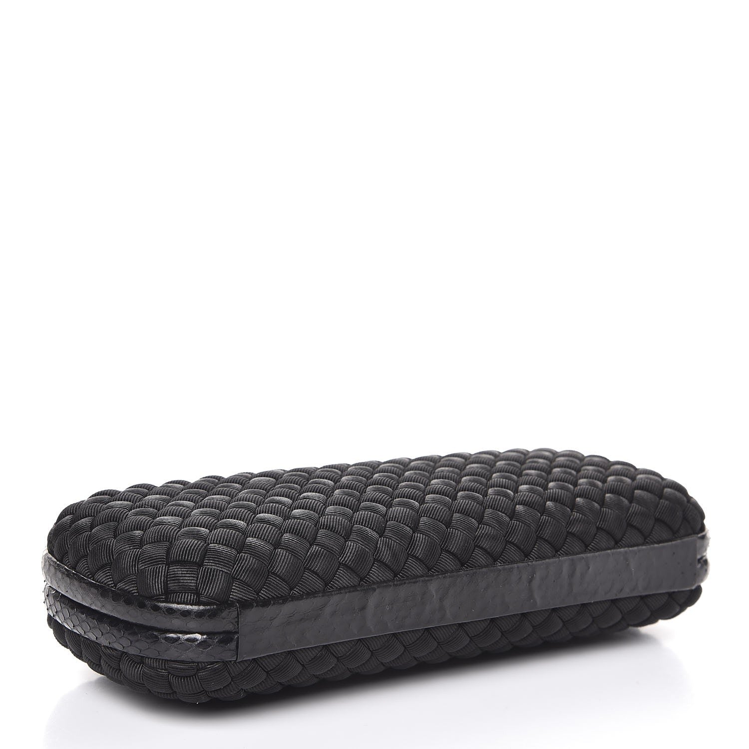 Bottega Veneta Satin Ayers Intreccio Impero Stretch Knot Clutch Black 4 of 6