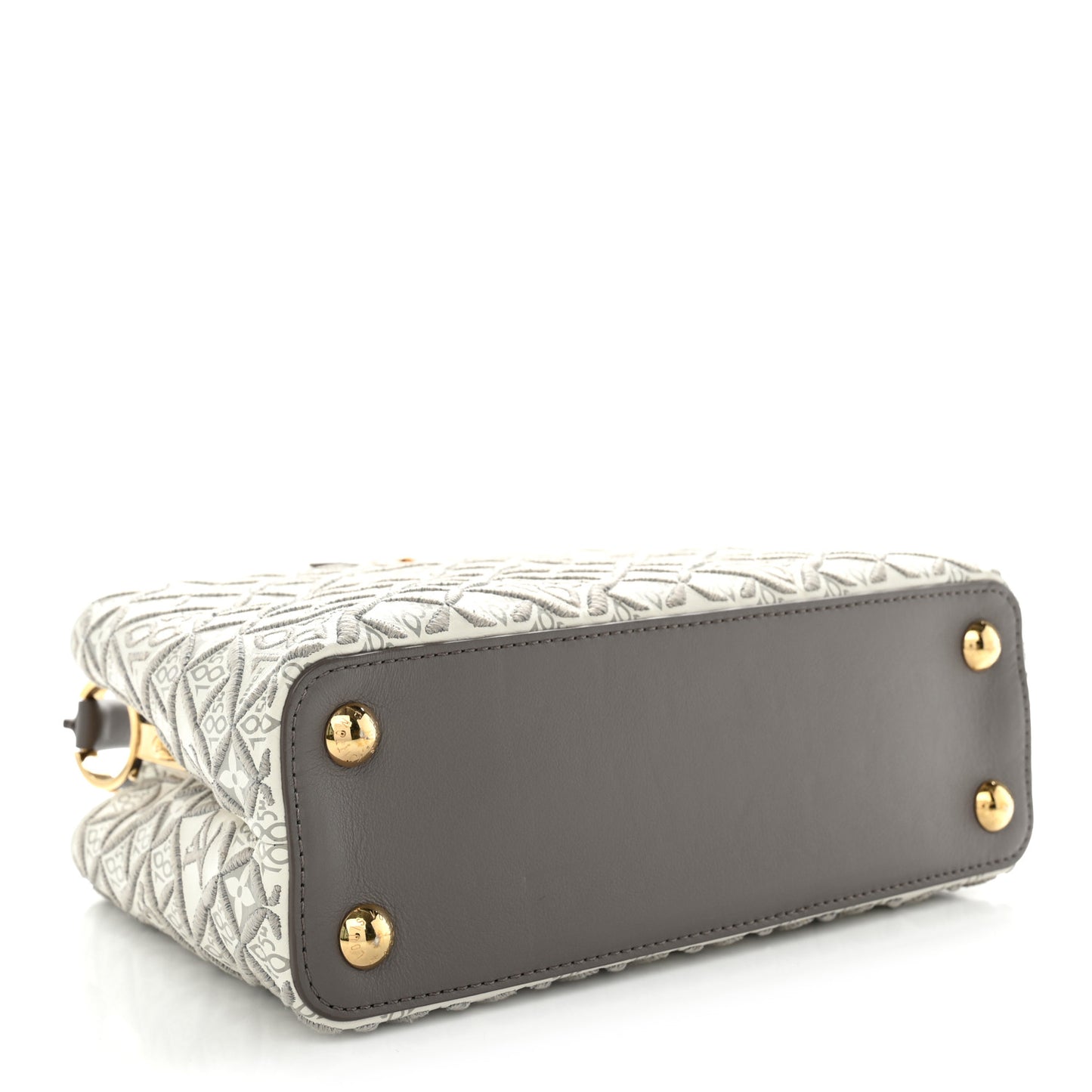 Calfskin Since 1854 Embroidered Capucines BB Ecru Taupe