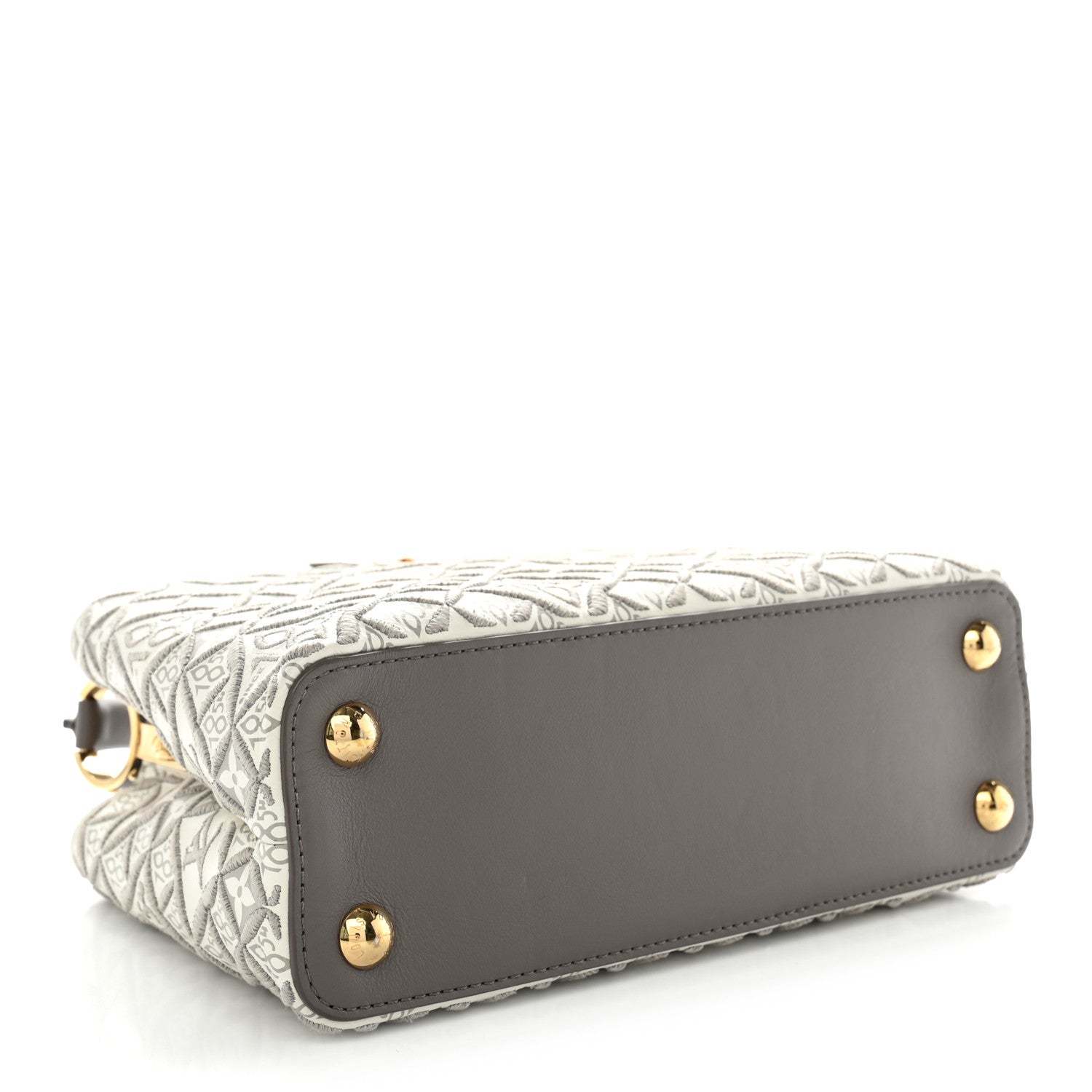 Louis Vuitton Calfskin Since 1854 Embroidered Capucines BB Ecru Taupe 4 of 10