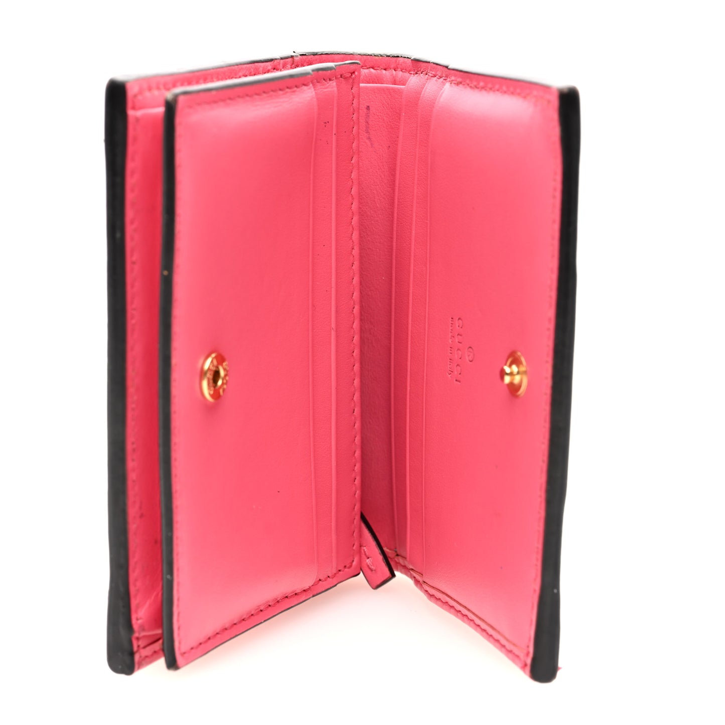 Calfskin GG Matelasse Card Case Wallet Rhodamine Pink