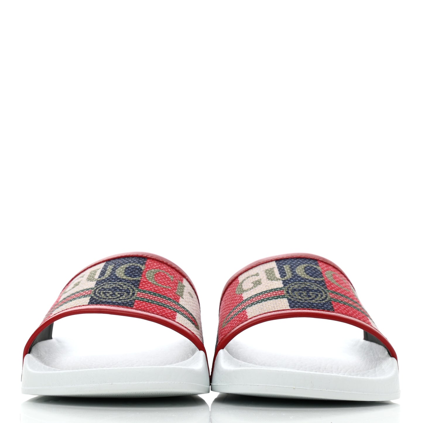 Canvas Sylvie Stripe Logo Mens Pursuit Slide Sandals 7 Mystic White Hibiscus Red Maritime