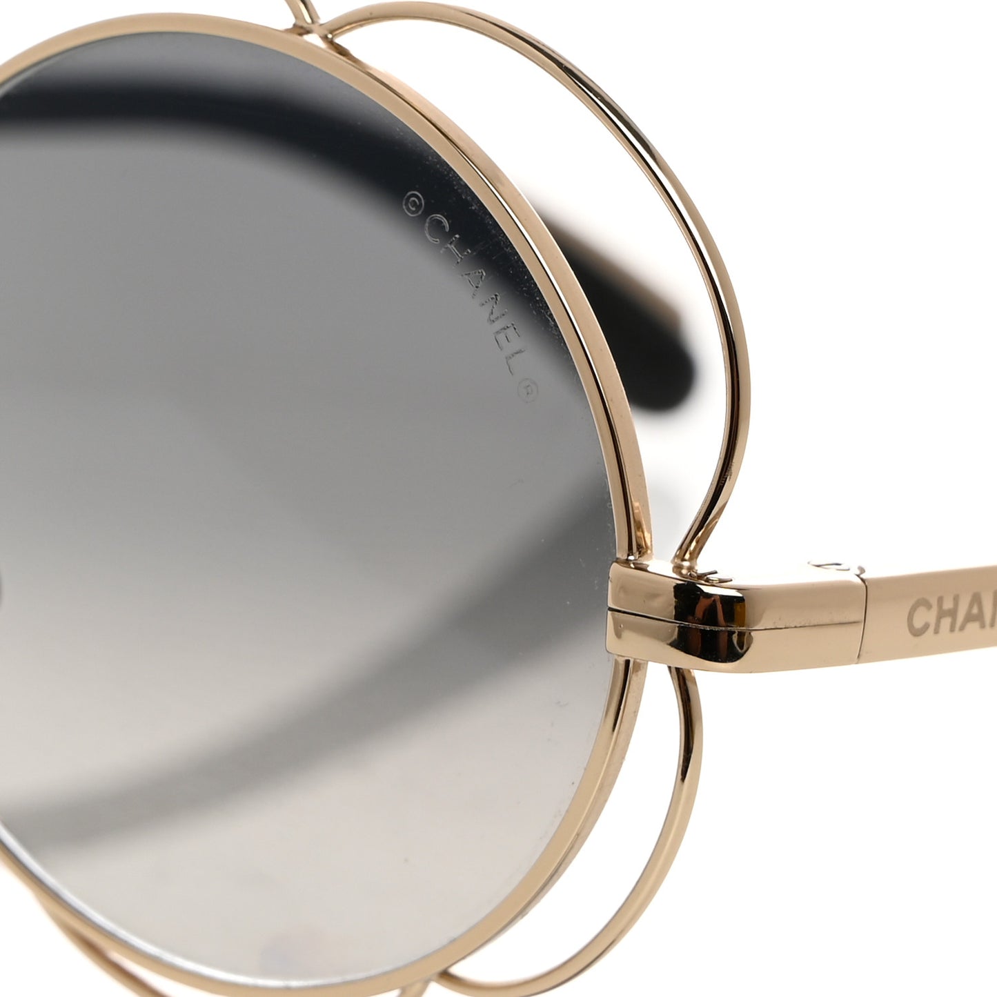 Metal Round Camellia Sunglasses 71573 Gold