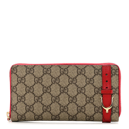 Gucci GG Supreme Monogram Nice Zip Around Wallet Tabasco Red 1 of 9