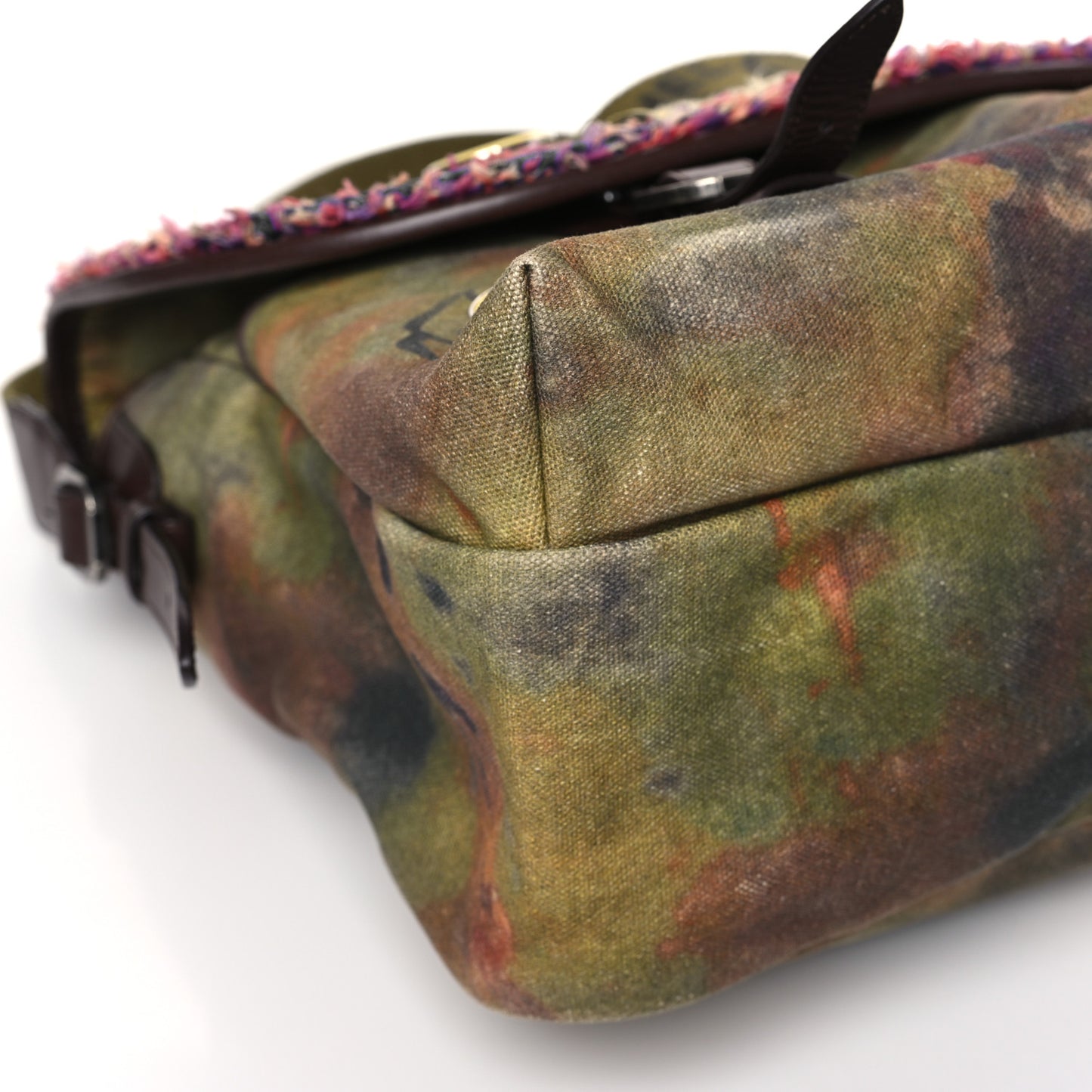 Washed Toile Large Graffiti On The Pavements Messenger Khaki Multicolor