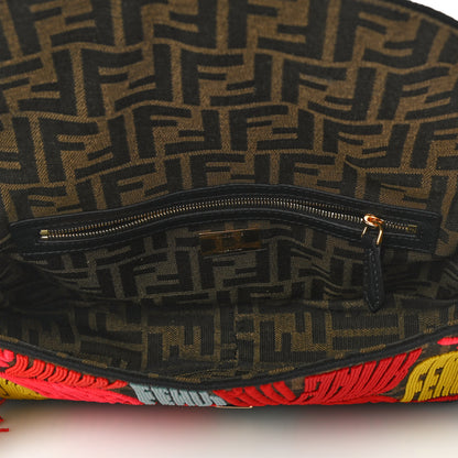 Fendi X PREF Zucca Beaded Roma Amor Baguette Tobacco Multicolor 5 of 10