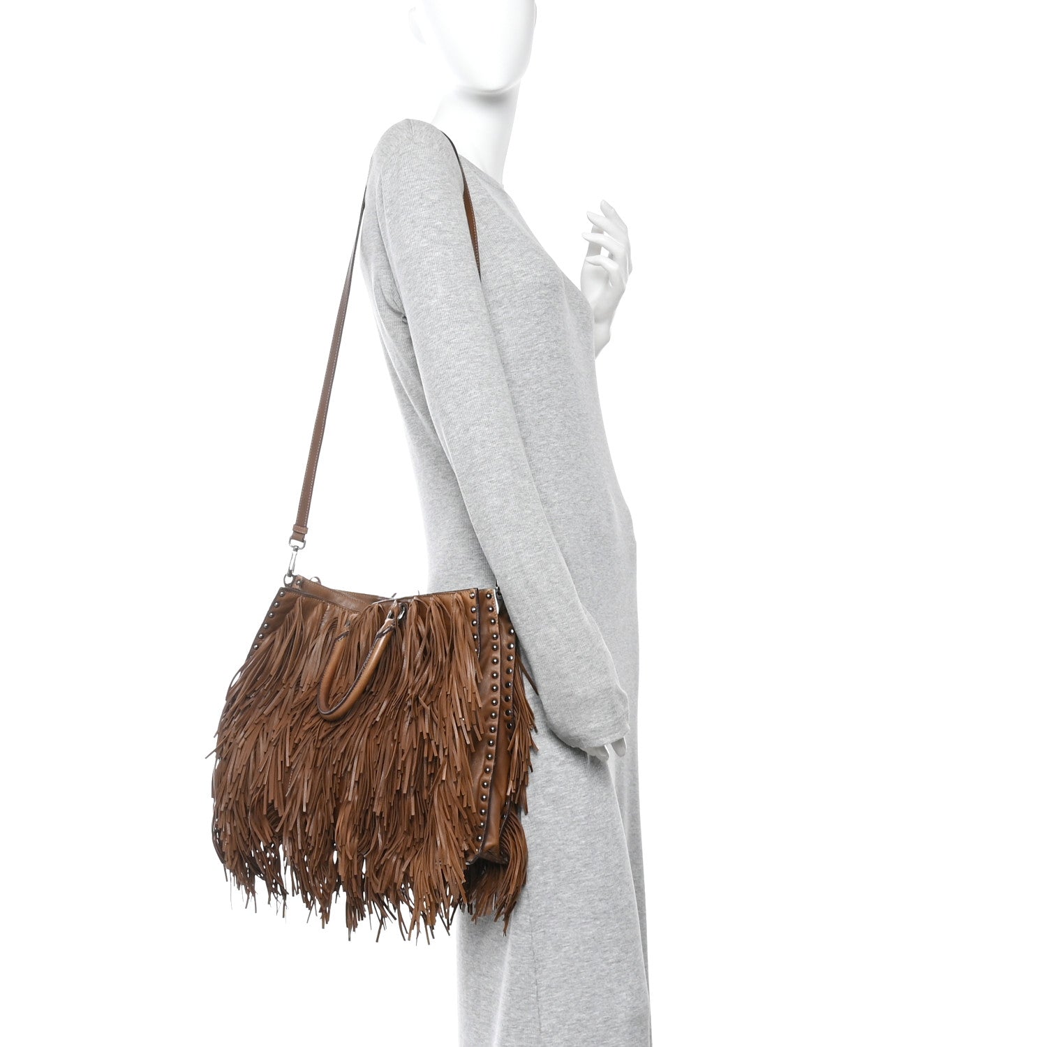 Prada Nappa Frange Fringe Hobo Noce 2 of 11