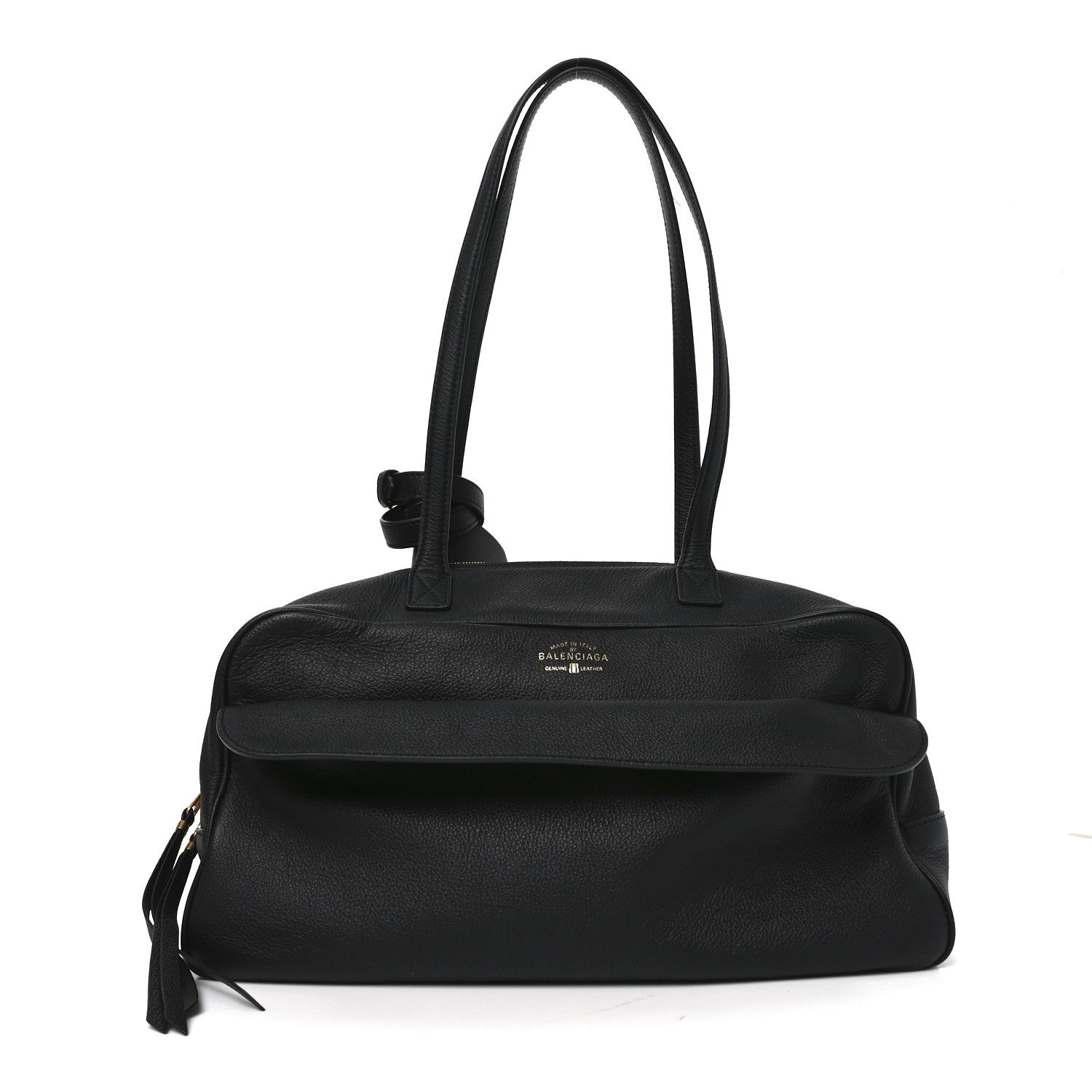 Balenciaga Grained Calfskin Medium Carrie Bowling Bag Black 1 of 9
