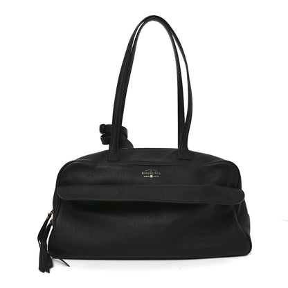 Balenciaga Grained Calfskin Medium Carrie Bowling Bag Black 1 of 9