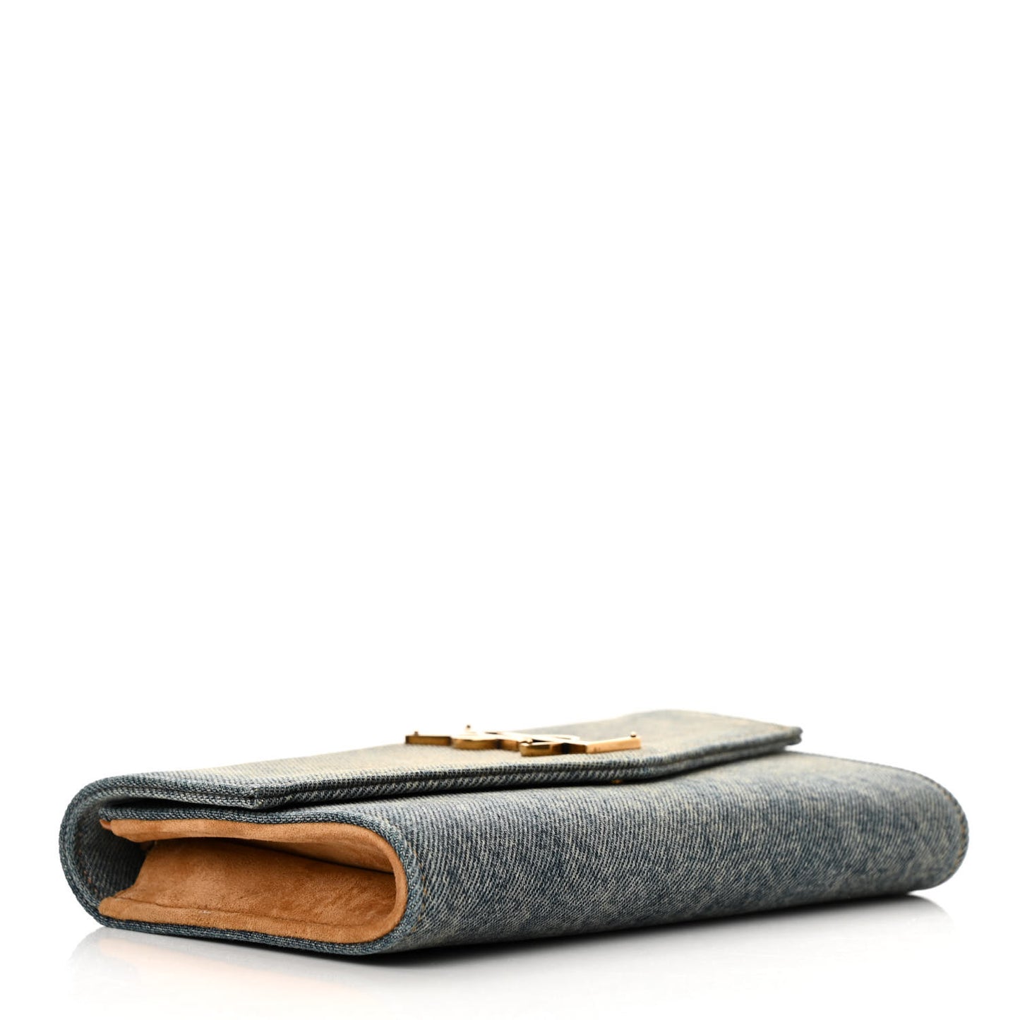 Denim Monogram Chain Wallet Rodeo Blue Cinnamon