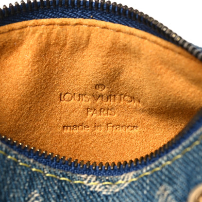 Louis Vuitton Monogram Denim Pochette Speedy PM Key Holder Blue 6 of 7