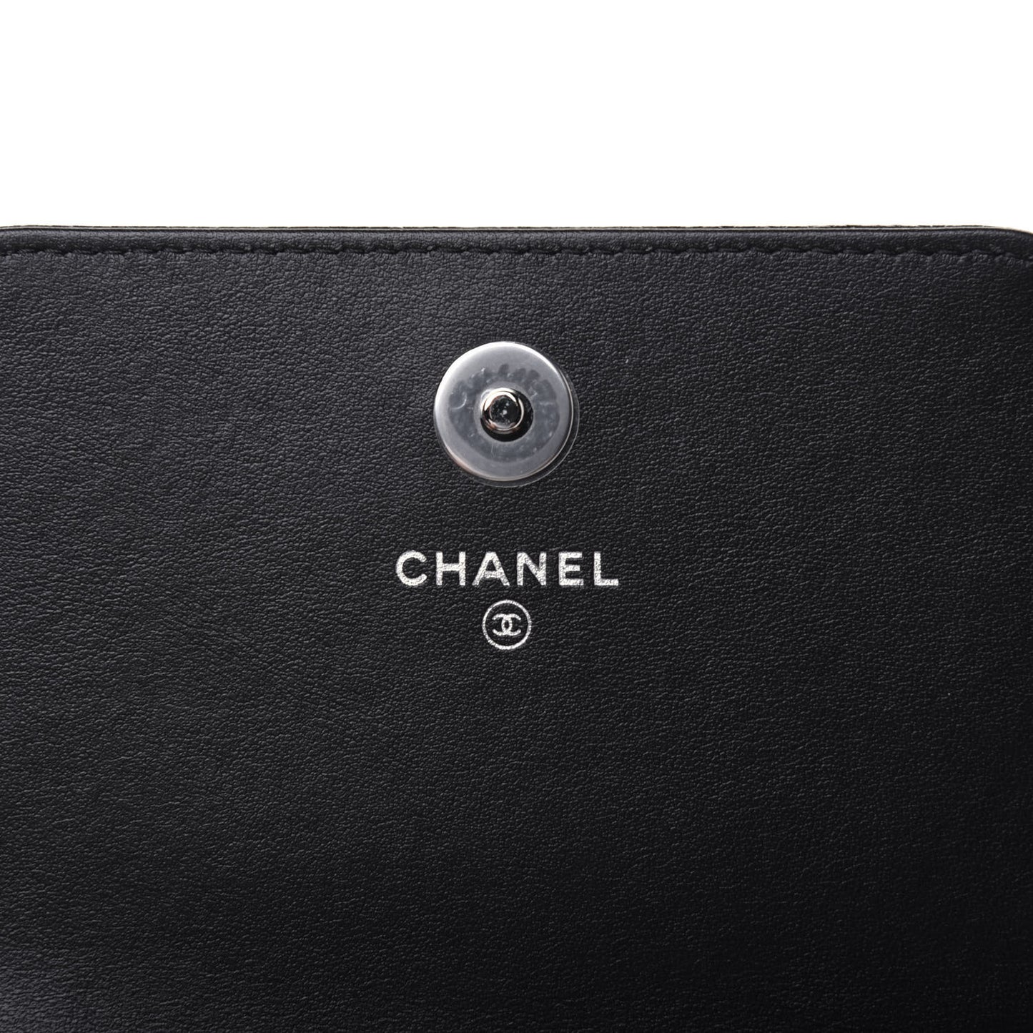 Caviar Camellia Embossed Chain Belt Bag Black
