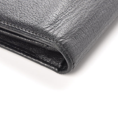 Chanel Goatskin Camellia Embossed Yen Wallet Black 12 of 13
