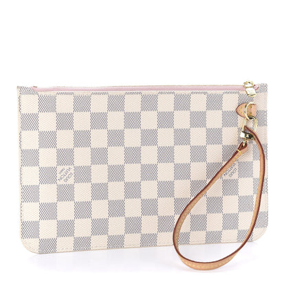 Louis Vuitton Damier Azur Neverfull MM GM Pochette Rose Ballerine 3 of 10