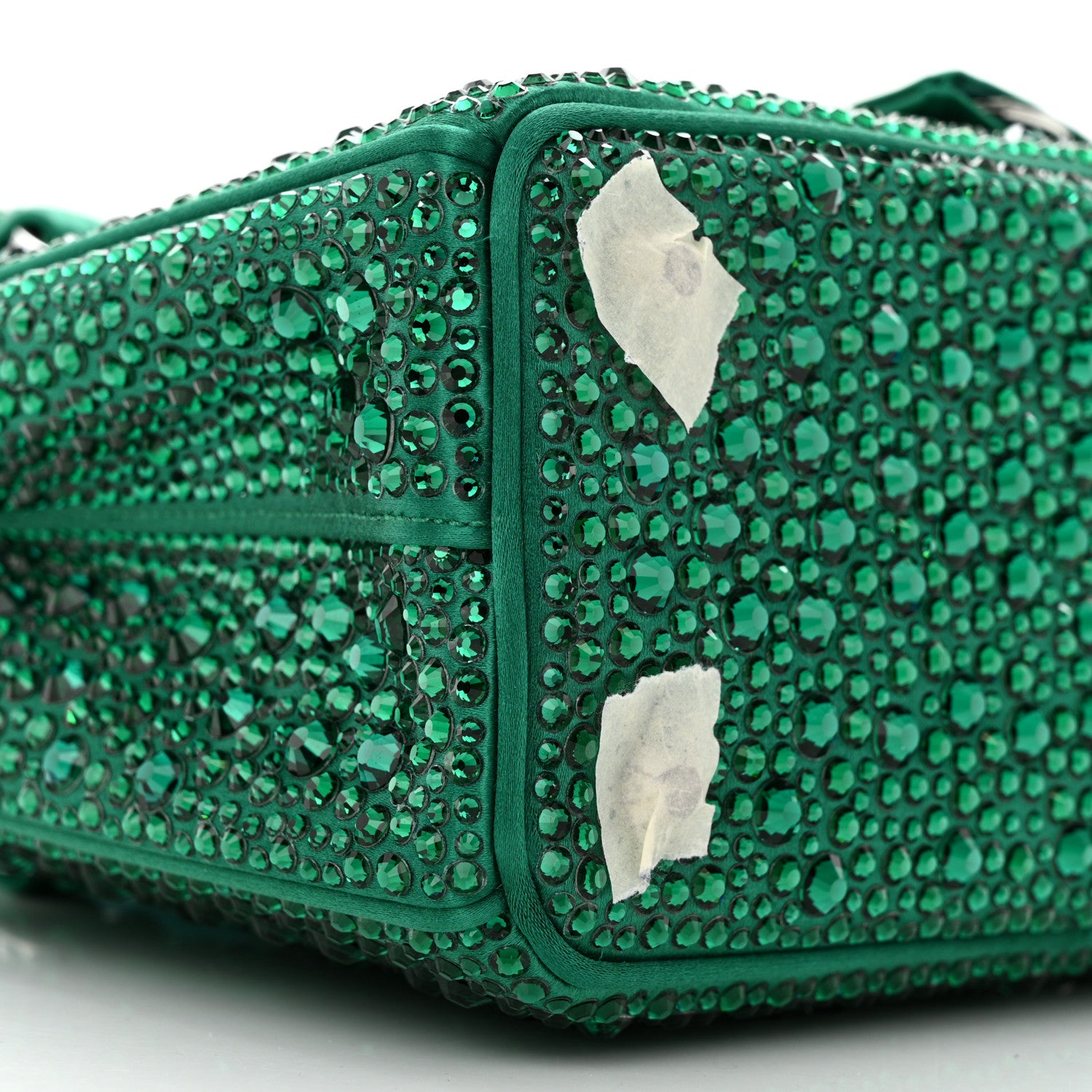 Prada Satin Crystal Mini Galleria Double Zip Tote Mango 9 of 10