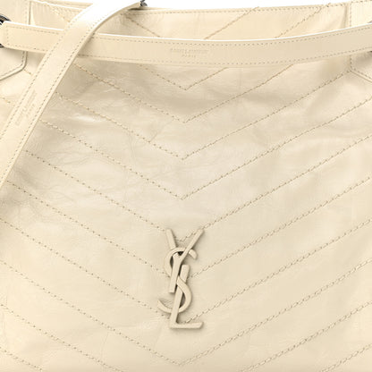 Saint Laurent Crinkled Calfskin Matelasse Monogram Medium Niki Shopper Tote Crema Soft 10 of 10