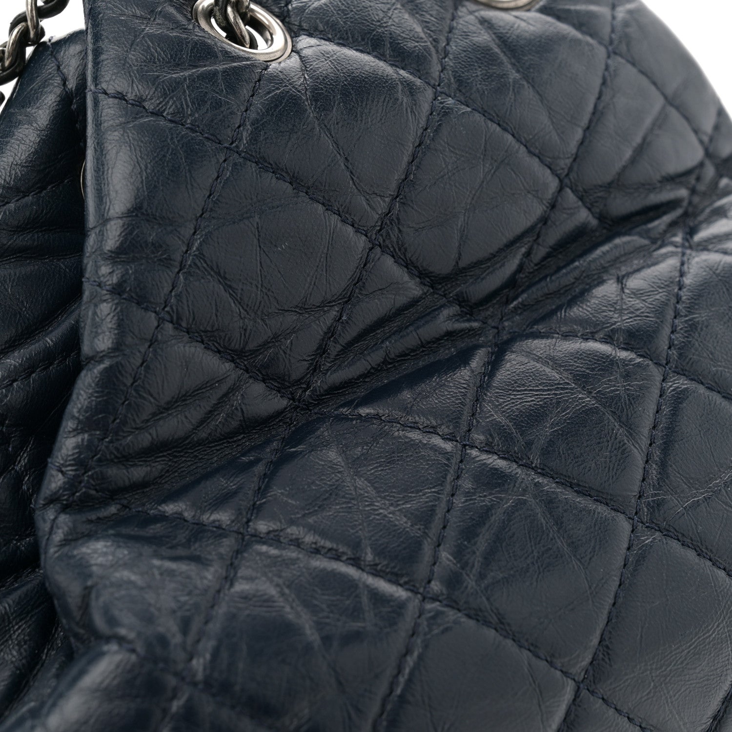 Chanel Aged Calfskin Quilted Gabrielle Backpack Navy Black 13 of 13