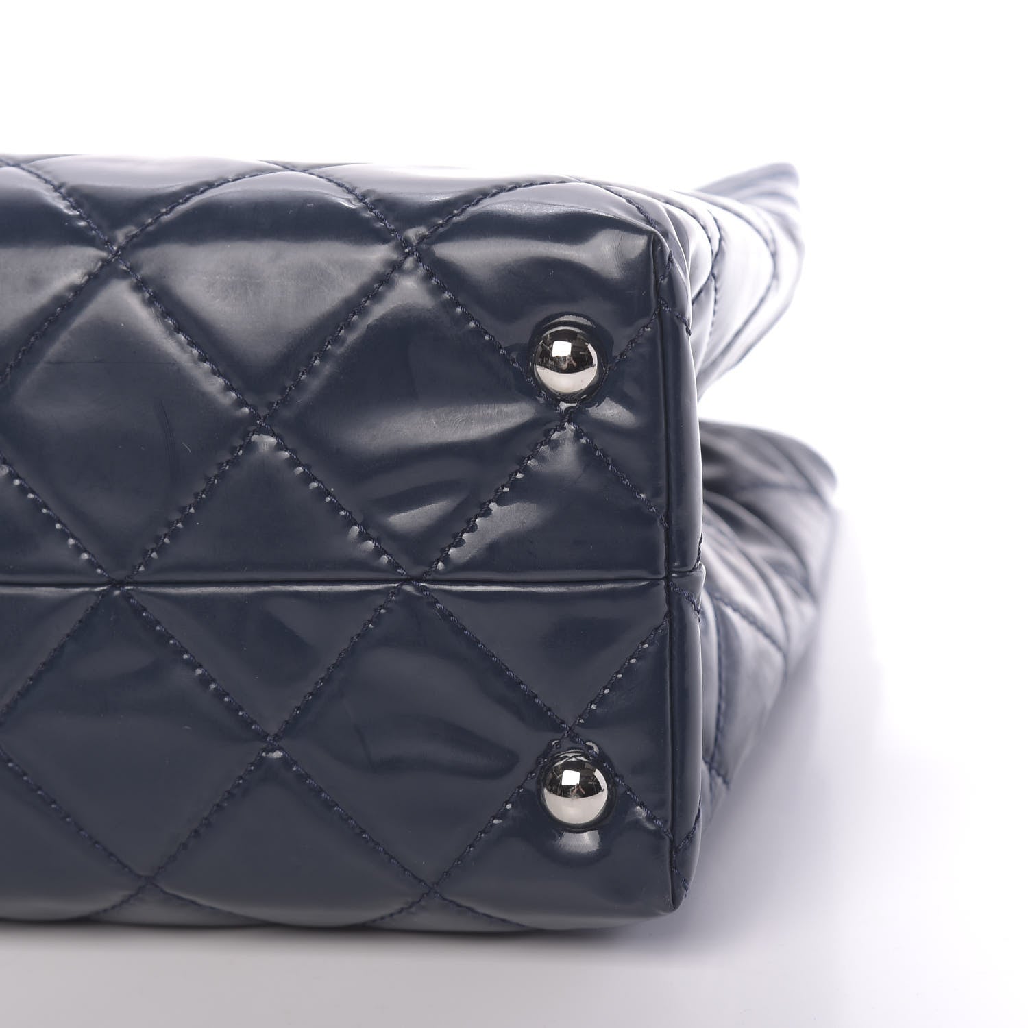 Chanel Vinyl Quilted Large In The Business Tote Navy 10 of 10