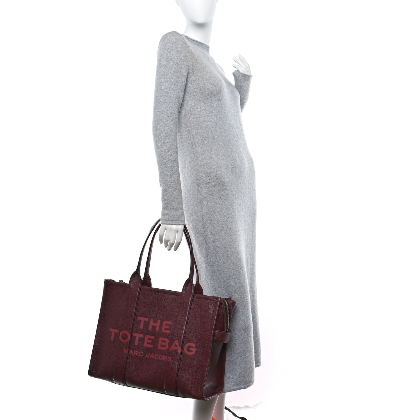 Grained Calfskin Large The Tote Bag Chianti