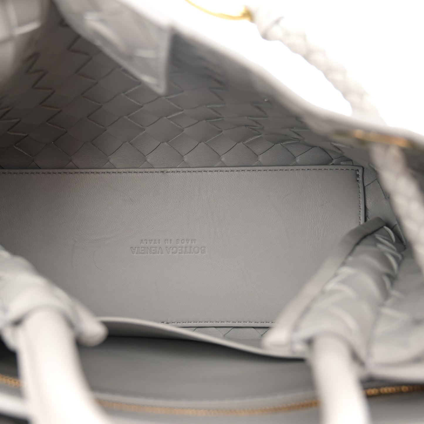Nappa Intrecciato Small Andiamo Shoulder Bag Sterling