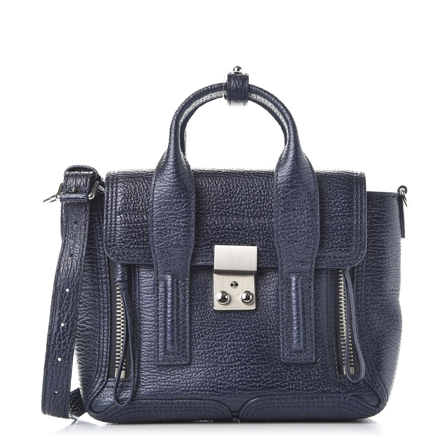 3.1 Textured Calfskin Mini Pashli Satchel Ink