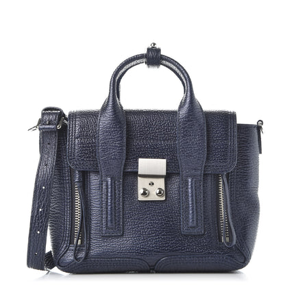 3.1 Phillip Lim 3.1 Textured Calfskin Mini Pashli Satchel Ink 1 of 8