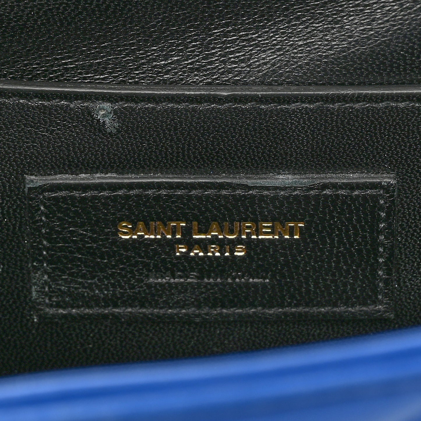 SAINT LAURENT Lambskin Matelasse Chevron Small Monogram Satchel Royal Blue