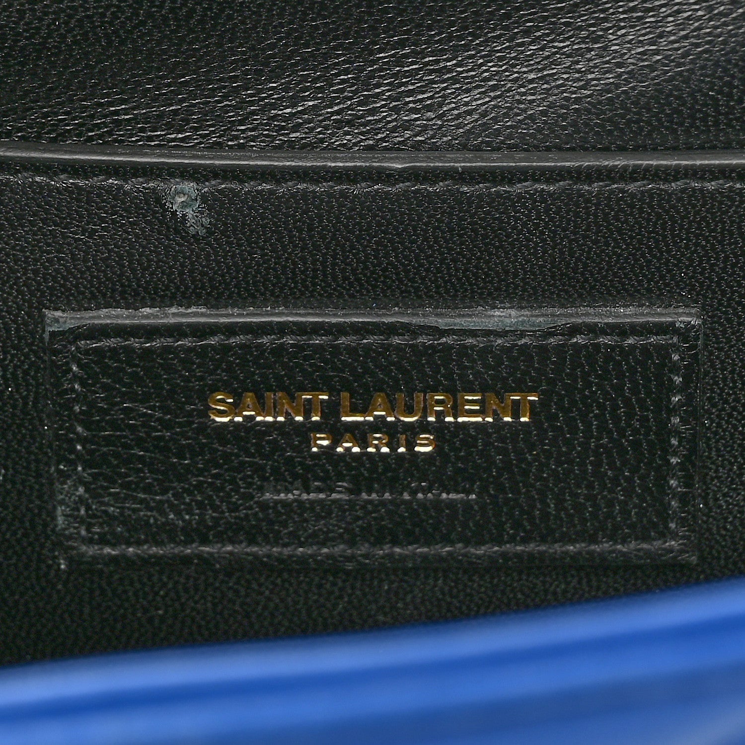 Saint Laurent SAINT LAURENT Lambskin Matelasse Chevron Small Monogram Satchel Royal Blue 7 of 11