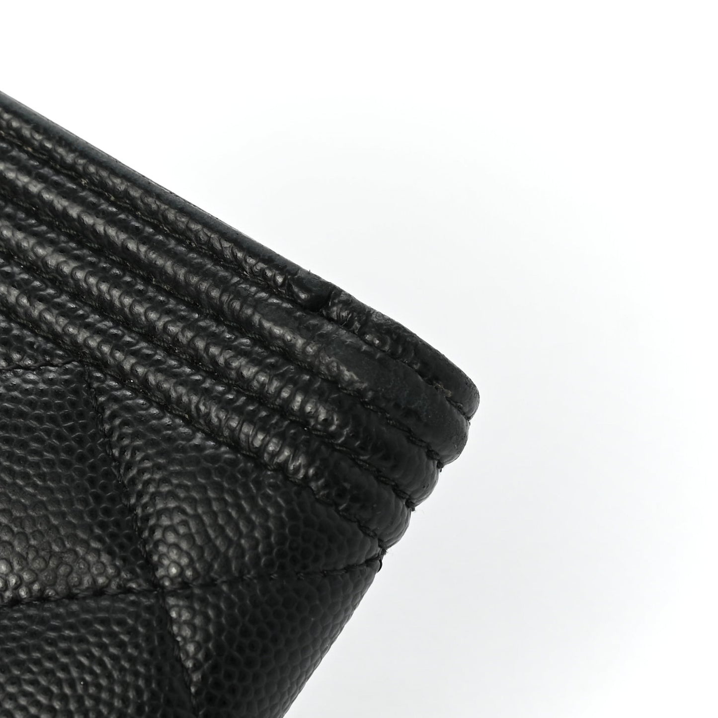 Caviar Quilted Compact Boy Wallet Black