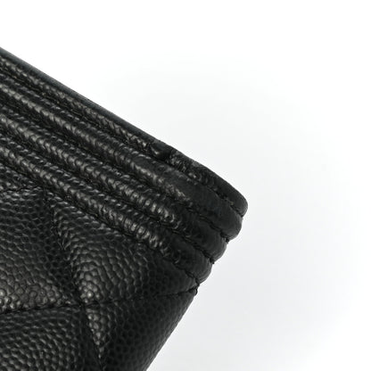 Chanel Caviar Quilted Compact Boy Wallet Black 12 of 13