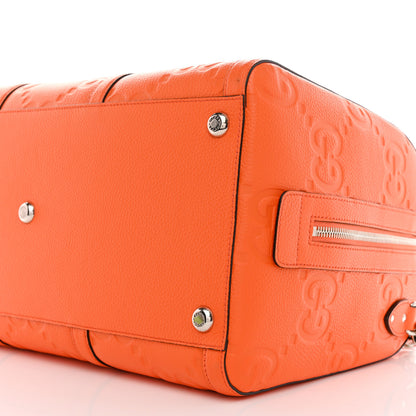 Gucci Piuma Calfskin Jumbo GG Embossed Large Duffle Bag Good Orange 10 of 10