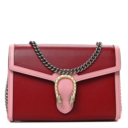 Gucci Azalea Calfskin Enamel Mini Dionysus Chain Wallet New Cherry Red Wild Rose Off White 1 of 8