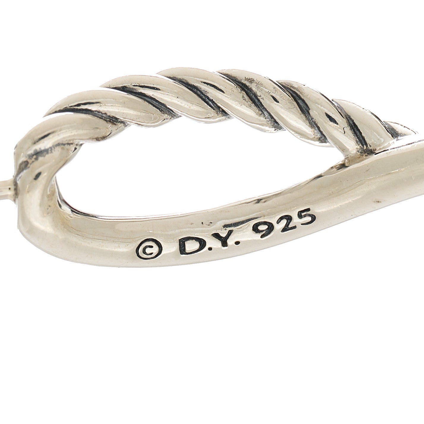 David Yurman Sterling Silver Crossover Cable Hoop Earrings 4 of 4
