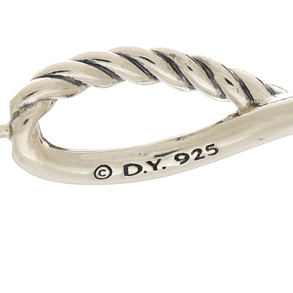 David Yurman Sterling Silver Crossover Cable Hoop Earrings 4 of 4