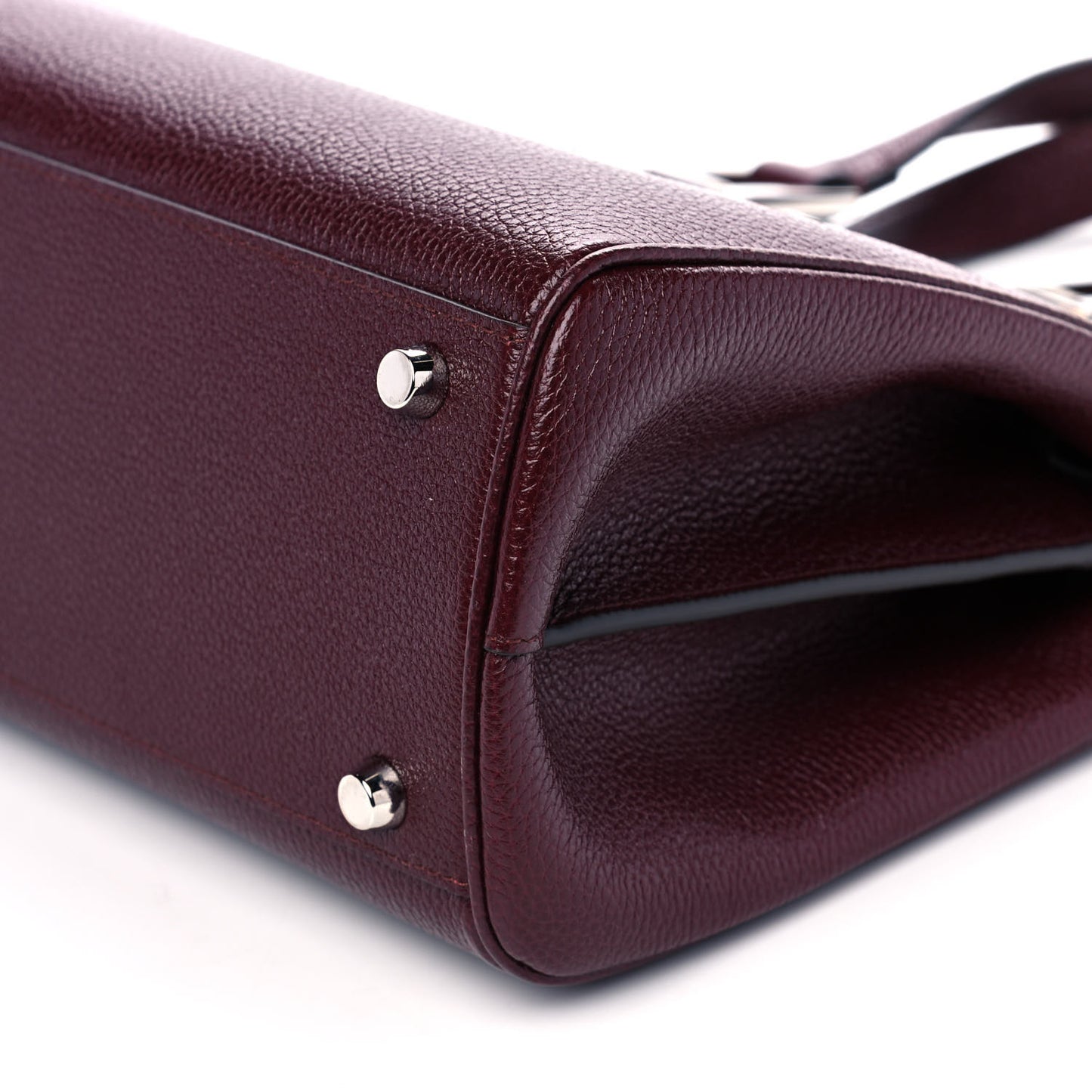Grainy Calfskin Small Zumi Top Handle Bag Vintage Bordeaux