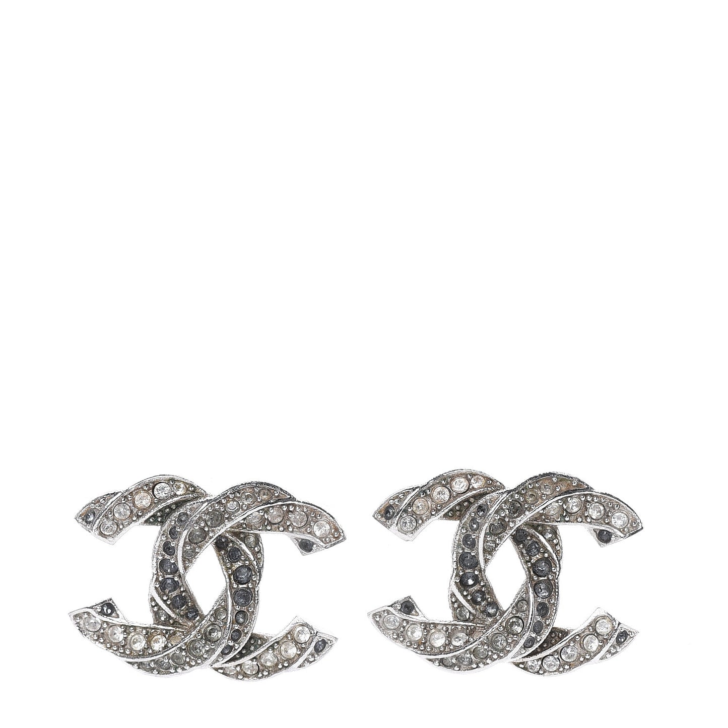 Crystal CC Earrings Silver