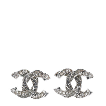 Chanel Crystal CC Earrings Silver 1 of 6
