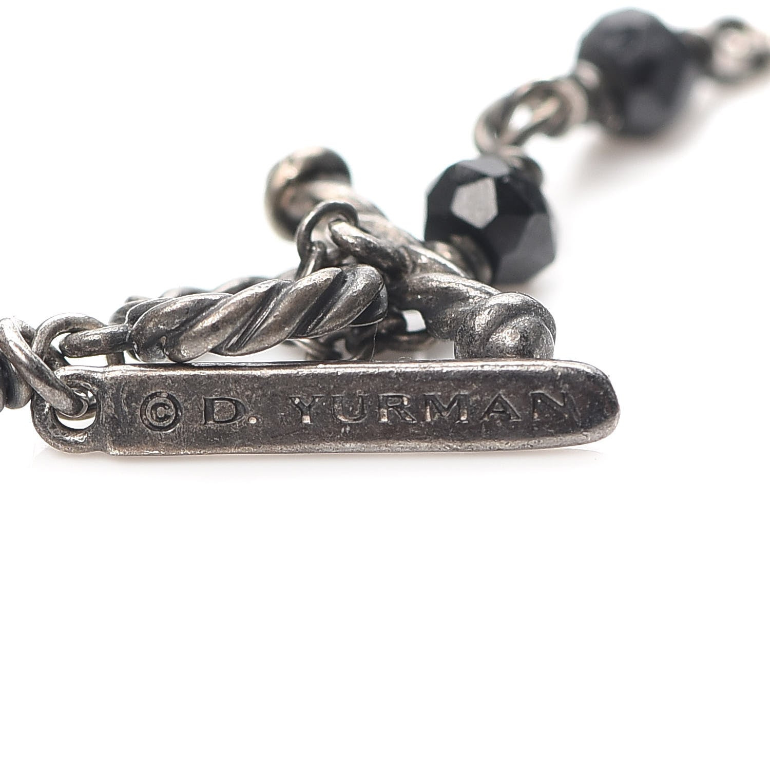David Yurman Sterling Silver 18K Yellow Gold Hematine Black Onyx Rhodolite Garnet Bijoux Necklace 5 of 7